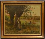 Eugène Léon LABITTE (1858-1937)
La gardienne de vaches
Huile sur toile signée...