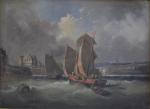 C. DICKENS (XIX-XXème)
Bateaux rentrant au port
Huile sur toile signée en...