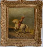 ECOLE du XIXème
Portrait d'homme à cheval, 68
Huile sur carton signée...
