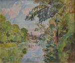 Abel LAUVRAY (1870-1950)
Vetheuil, la Seine, 1926
Huile sur toile signée en...