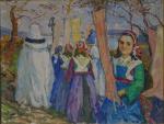 Mary PIRIOU (1881-1956)
Procession à Plougastel-Daoulas
Huile sur toile signée en bas...