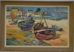 François MÉHEUT (1905-1981)
Bateaux près de la plage
Huile sur toile signée...