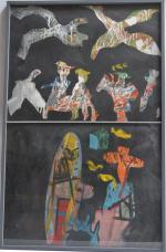 Hervé TELEMAQUE (né en 1937)
La fuite en Égypte, 1960
Gouache, collage...