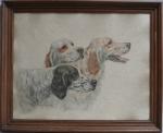 Léon DANCHIN (1887-1938)
Les trois chiens
Estampe signée et justifiée 163/300 en...