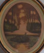 Jean-Joseph CHABRIDON (XIX-XXème)
Le bassin
Le Temple de l'Amour
Paire d'estampes ovales signées
30.5...