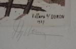 Joannès DREVET (1854-1940)
Villars sur Doron, 1937. 
Estampe signée en bas...