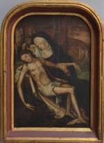ECOLE ANVERSOISE vers 1600, suiveur d'Adrien ISEMBRANDT
Déposition du Christ
Panneau de...