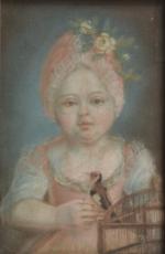 ECOLE FRANCAISE du XIXème
Portrait de jeune fille à l'oiseau
Pastel
38.5 x...