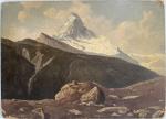 Friedrich II PRELLER (1838-1901)
Paysage de montagne, 1887. 
Huile sur carton...