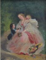 C. LAFOSSE (XIXème)
Jeune mère et ses enfants
Paire d'huiles sur panneau...