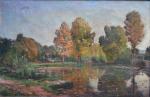 ECOLE FRANCAISE fin XIXème
Paysage lacustre
Huile sur toile
27 x 41 cm