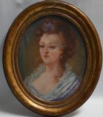 ECOLE FRANCAISE dans le goût du XVIIIème
Portrait de dame
Pastel ovale
38.5...