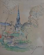 Edmond BERTREUX (1911-1991)
La cathédrale de Nantes,
Saint Nicolas,
Le bateau lavoir, 
La...