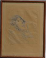 Tsuguharu FOUJITA [japonais] (1886-1968)
Jeune femme sur un oreiller
Estampe signée en...