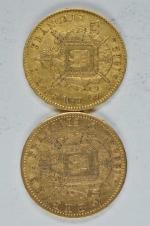 2 PIECES 20 francs or 1862-1864