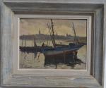 Jo COAT (1897-1969)
Thonier à marée basse, 1948. 
Huile sur panneau...