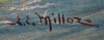MILLOZ (XXème)
Chaloupe en pleine mer
Huile sur panneau signée en bas...