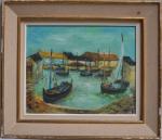 Roger ESCUDIE (1920-1990)
Bateaux dans le port
Huile sur toile signée en...