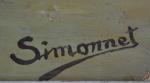 SIMONNET (XXème)
Voiliers dans la baie en Bretagne
Huile sur isorel signée...