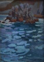 Charles COTTET (1863-1925)
Belle Ile, les rochers
Huile sur panneau signée en...